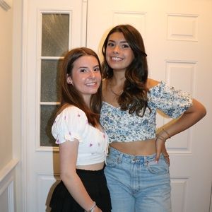 -floral puff sleeve top 🦋🌸💙🫐